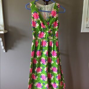 Vintage 60s 70s Sleeveless Floral Dress XS/S